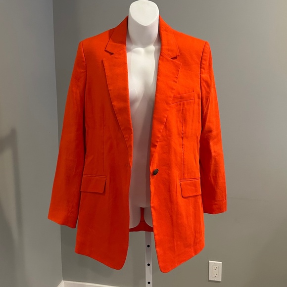 RAG & BONE Beautiful Orange Flame Linen Ames Blazer Sz 8 NWT $495!! - Picture 4 of 4